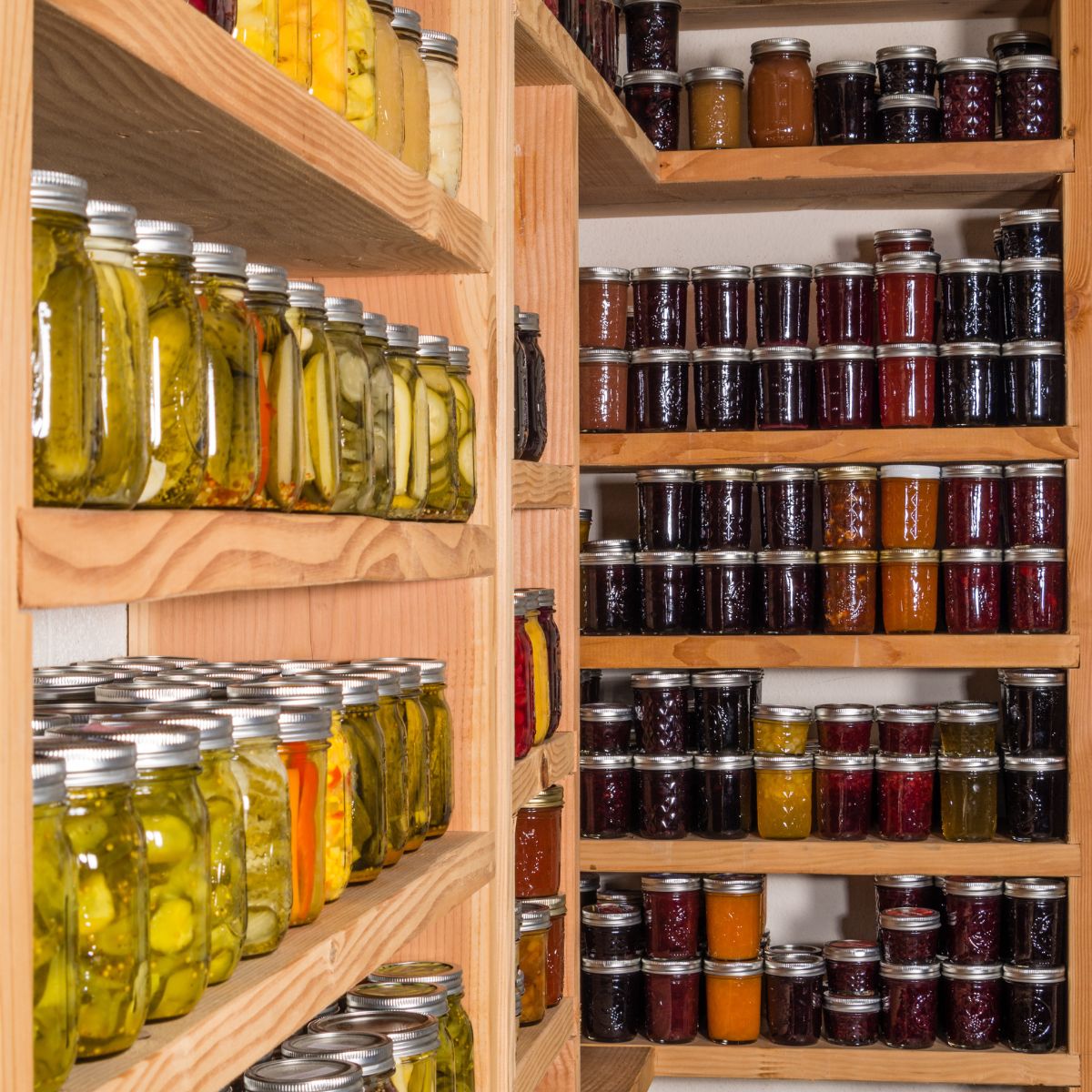 Preserved food on shelf