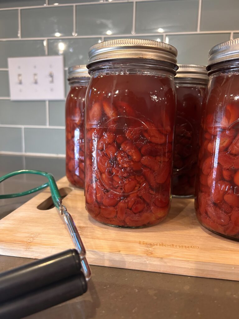 Canned Beans in a jar on a countertop